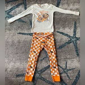 Old Navy Halloween Pajama Set with Spider Web, Pumpkin 🎃 and Skeletons Design